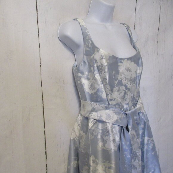 Dessy Collection Vivian Diamond Dress Blue Floral Seraphina Maxi Bridesmaid Prom - Picture 10 of 11